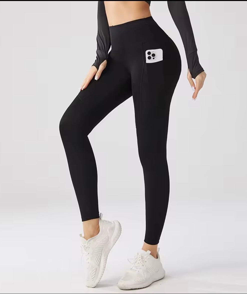 Butt Lift Fitness Leggings Gym Workout Pants High Waisted Breathable Yoga Leggings With Pocket for Women